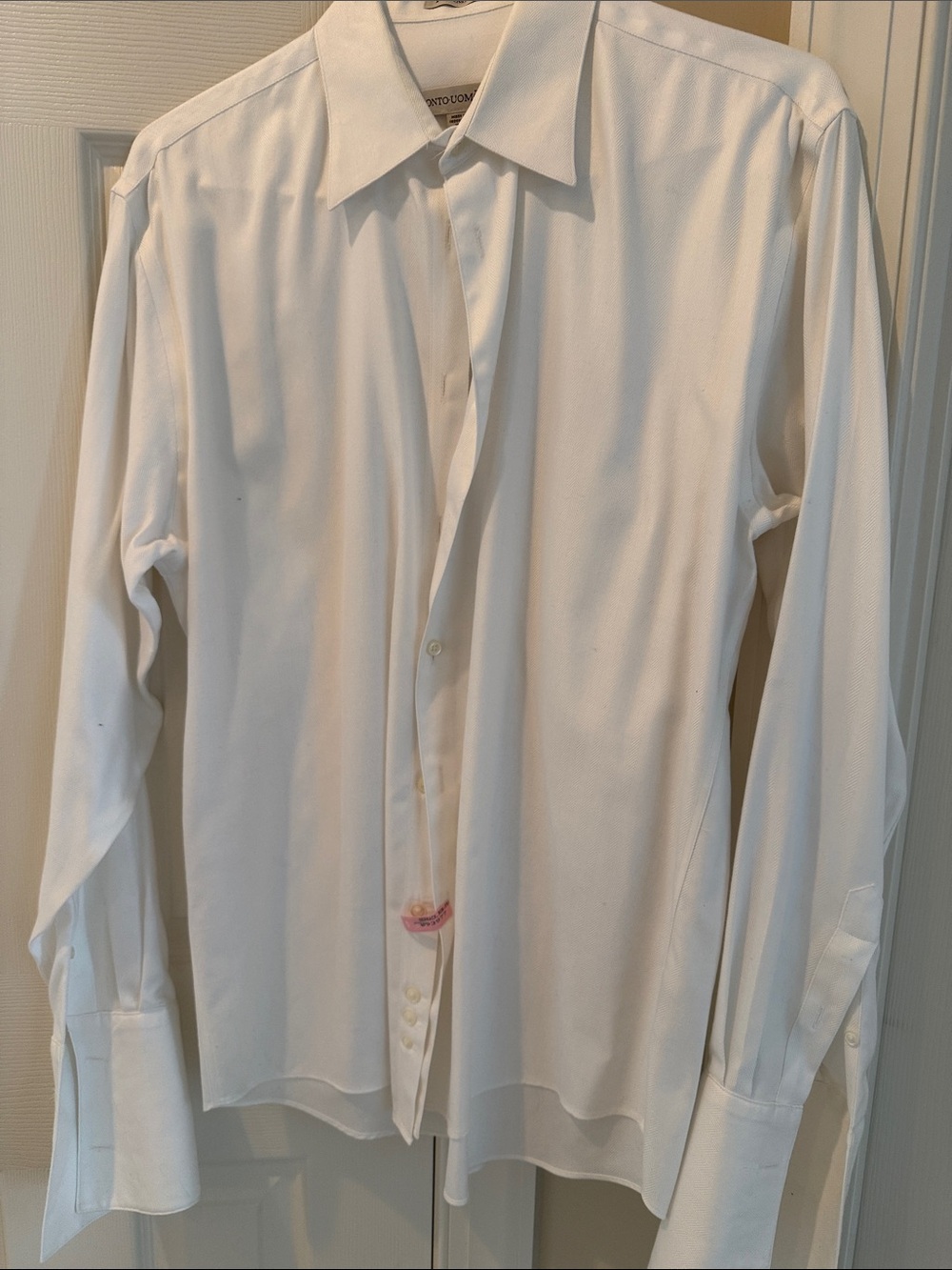Pronto Uomo White Long-Sleeve Dress Shirt